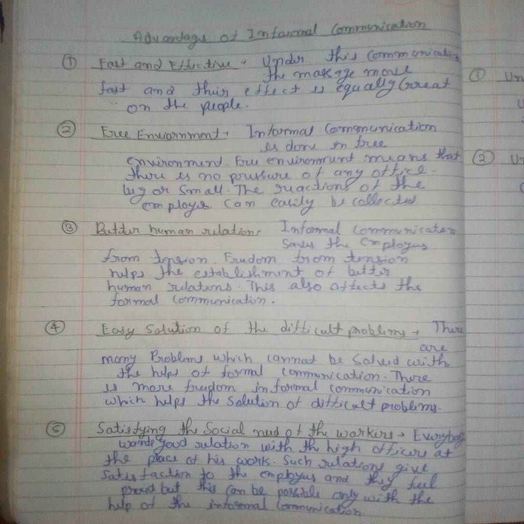 Advantages and Disadvantages of Informal Communication (First semester notes) Chapter-1 (Part-8) Makhanlal chaturvedi national University,Bhopal-IMG_20190923_221440.jpg